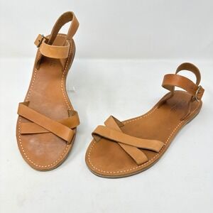 Madewell Boardwalk Crisscross Leather Sandals Brown Size‎ 8